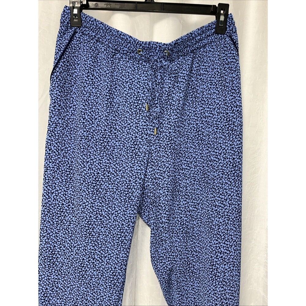 MICHAEL Michael Kors Lightweight Blue Print Pants Elastic Drawstring Pants Large